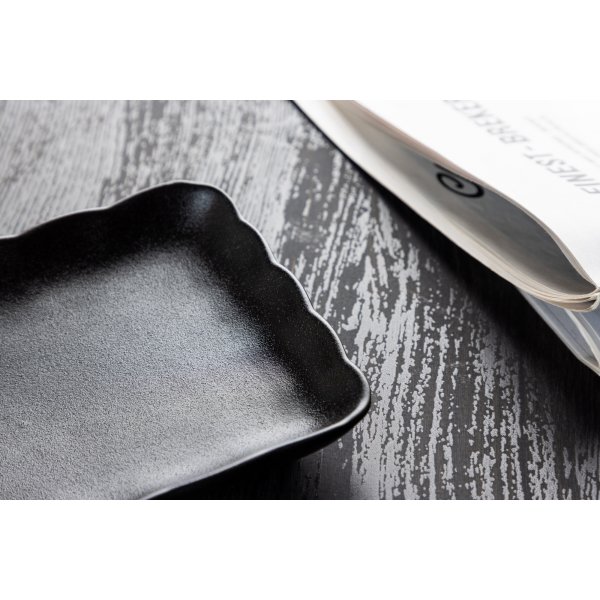 Wabi sabi schaal 24 x 15 cm - Zwart