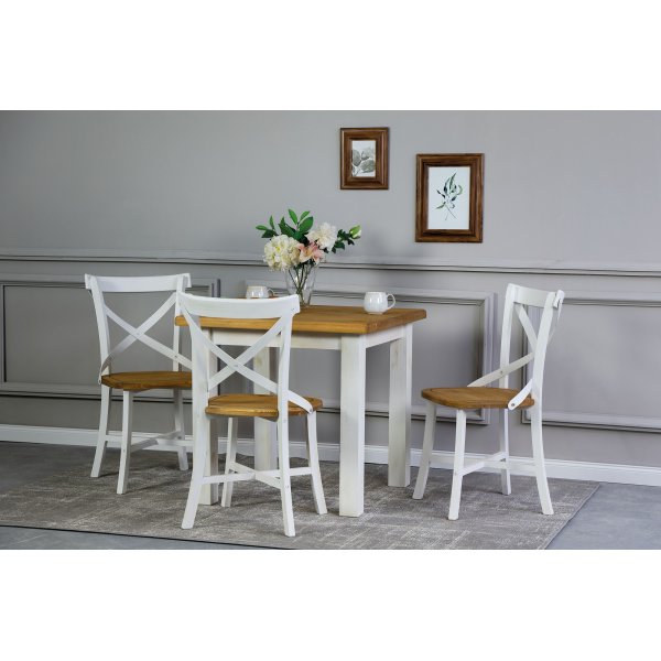 Table à manger Vimle 80 cm - Marron/blanc Table à manger Vimle 80 cm - Marron/blanc