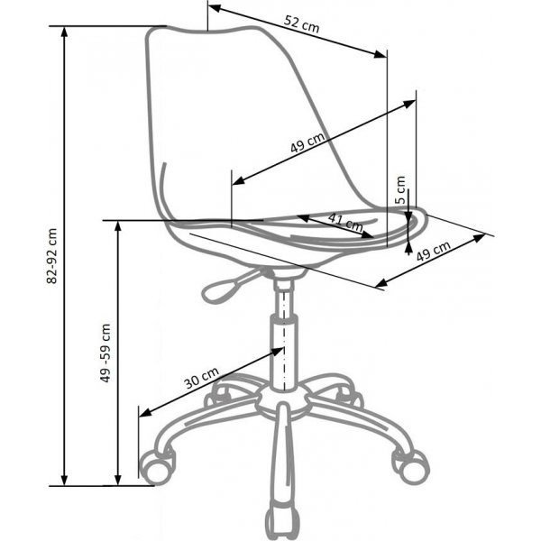 Chaise de bureau Rosalie - Gris (Tissu)