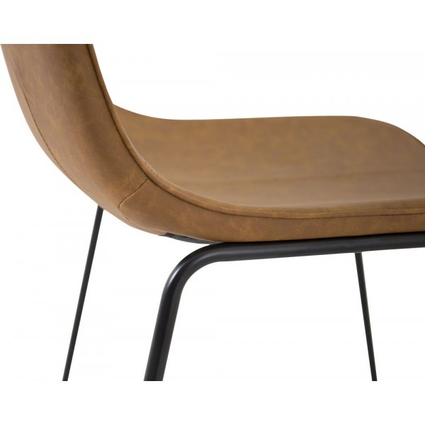 Malcolm matstol - Svart/brun PU