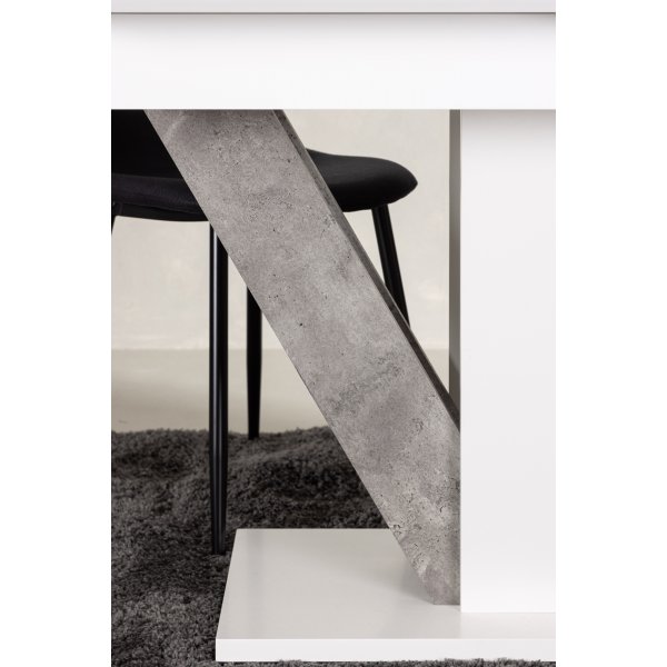 Table à manger Disa 120-160 x 80 cm - Gris/blanc Table à manger Disa 120-160 x 80 cm - Gris/blanc