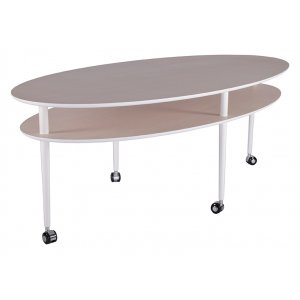 Casper soffbord ellips 140 x 70 cm - Vit / ljus ek Casper soffbord ellips 140 x 70 cm - Vit / ljus ek