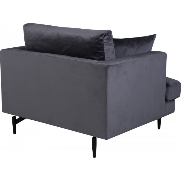 Fauteuil Coeur - Velours gris fonc