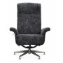 Relaxfauteuil met voetenbank in echt schapenvacht eiken/antraciet - Ulla + Vlekverwijderaar voor meubels