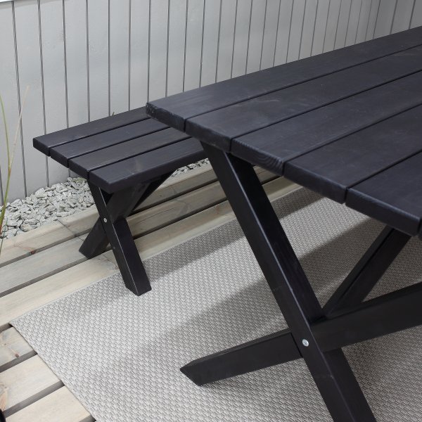 Table de groupe d'extrieur Scottsdale 190 cm avec 2 bancs - Noir