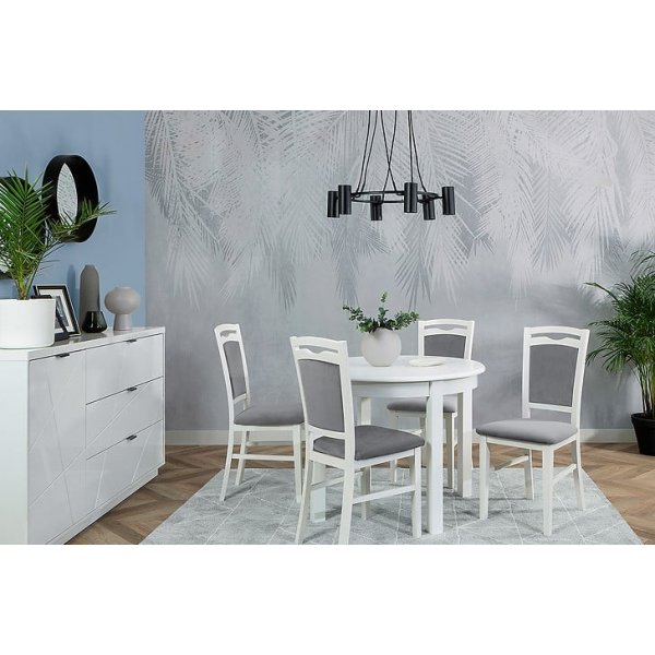 Chaise de salle  manger Lucan - Gris/blanc