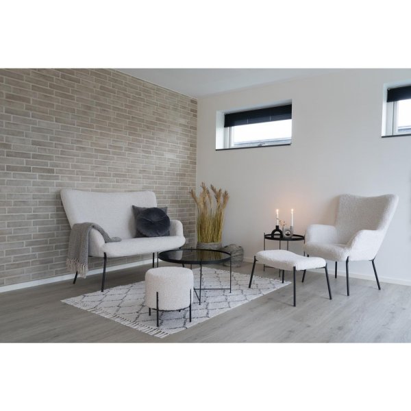 Repose-pieds Glasgow - Agneau (cuir artificiel)/noir Repose-pieds Glasgow - Agneau (cuir artificiel)/noir