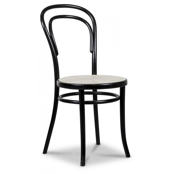 Mellby matgrupp 140 cm bord med 4 st svarta Thonet No14 stolar - Vit / Svart + 4.00 x Stolsdyna Mellby matgrupp 140 cm bord med 4 st svarta Thonet No14 stolar - Vit / Svart + 4.00 x Stolsdyna
