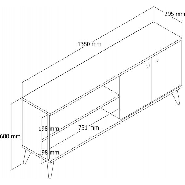 Banc multimédia Everest - Noyer Banc multimédia Everest - Noyer
