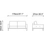 New tulip 2-sits bddsoffa - Bl