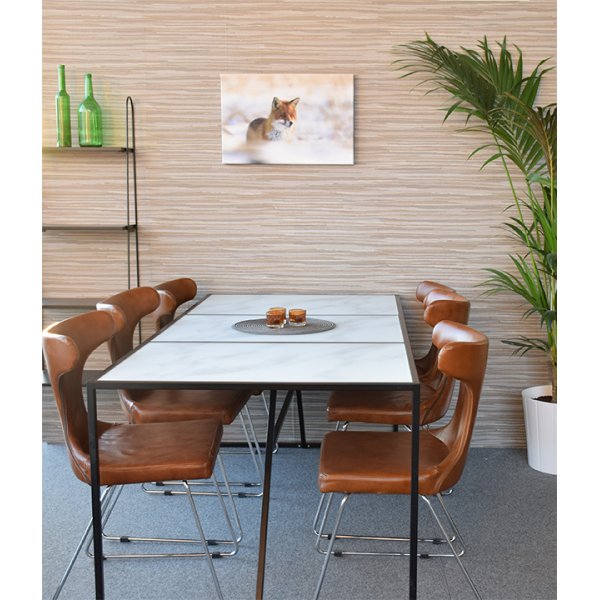 New York matbord 185 cm - Svart / Marmorglas New York matbord 185 cm - Svart / Marmorglas