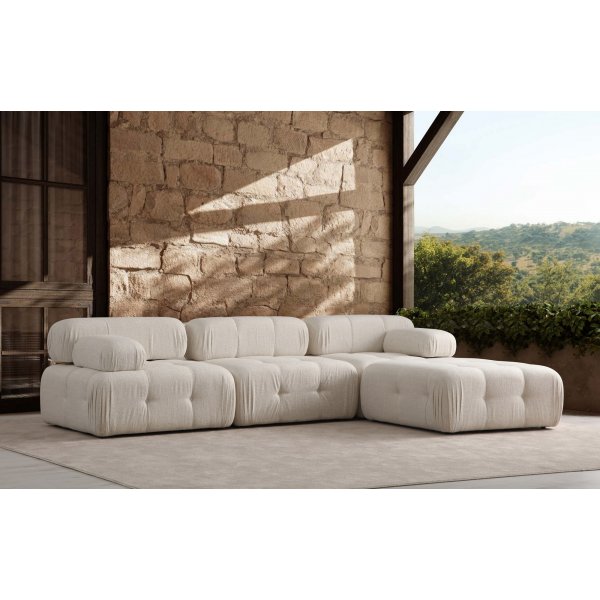 Modèle divan canapé modulable Blanca en bouclé - Beige Modèle divan canapé modulable Blanca en bouclé - Beige
