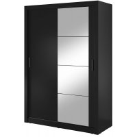 Natally garderob B150 cm - Svart / Spegel Natally garderob B150 cm - Svart / Spegel