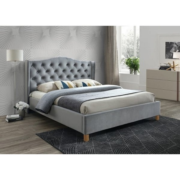 Duncan bedframe 160x200 cm - Grijs fluweel Duncan bedframe 160x200 cm - Grijs fluweel