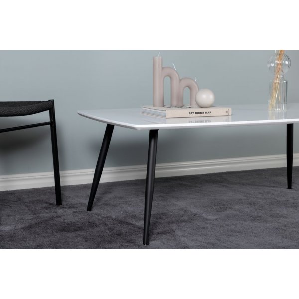 Klockarns soffbord 120 x 70 cm - Vit/svart