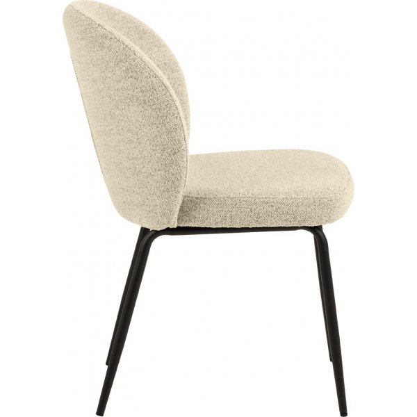 Patricia matstol - Beige bouclé/matt svart Patricia matstol - Beige bouclé/matt svart