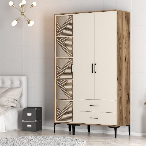 Armoire Kumsal 7 Noyer/crème Armoire Kumsal 7 Noyer/crème