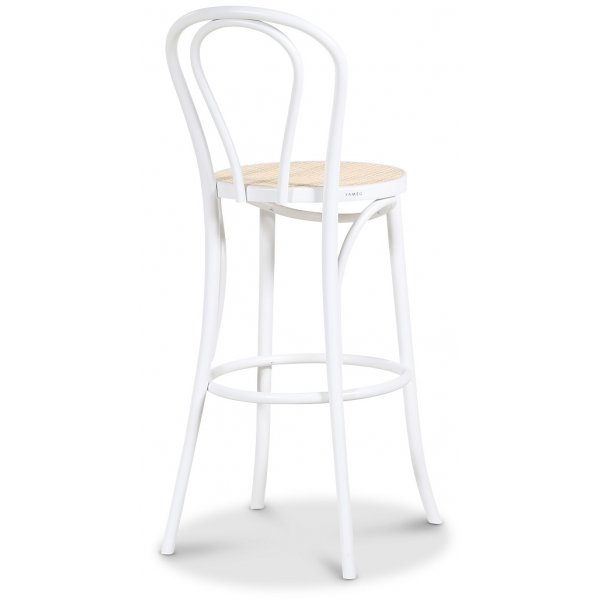 Barstol med rottingsits - Vit
