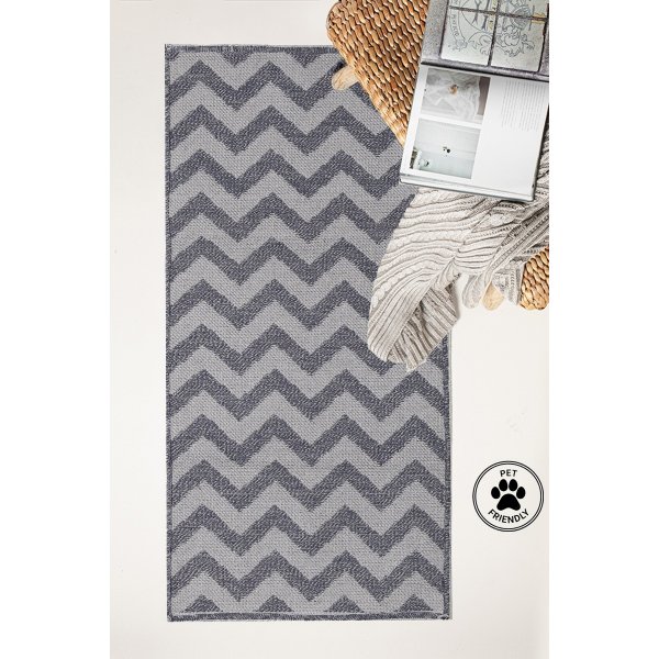 Como matta 110 x 60 cm - Grå/mörkgrå Como matta 110 x 60 cm - Grå/mörkgrå