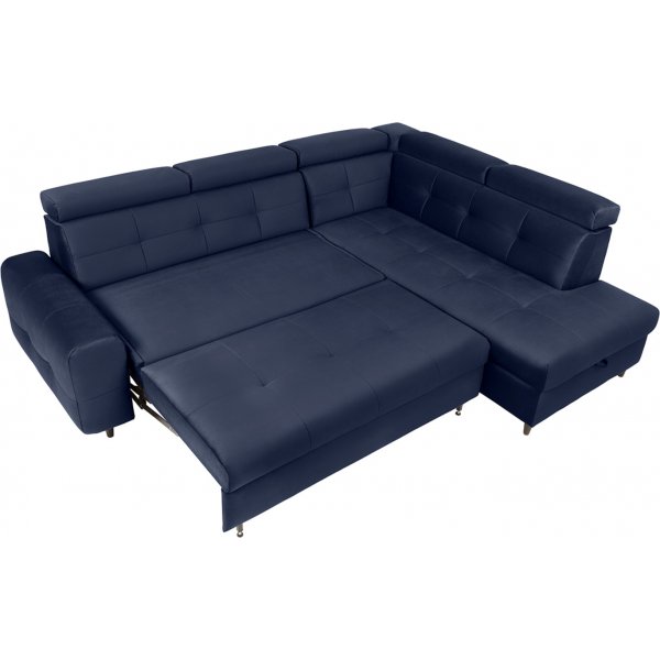 Matras hrnbddsoffa med ppet avslut hger - Bl