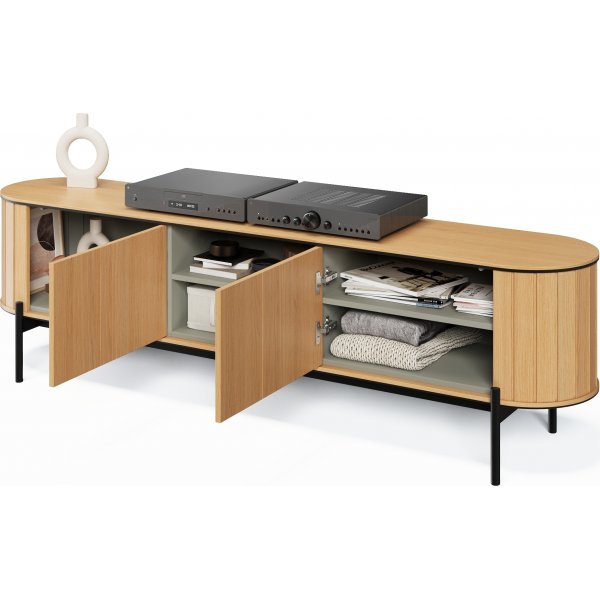 Banc multimédia 200 cm - Chêne Vicenza/noir Banc multimédia 200 cm - Chêne Vicenza/noir