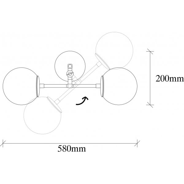Lorea wandlamp 2 - Zwart