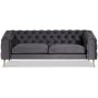 Tiffany 3-sits chesterfield i gr sammet / Mssing