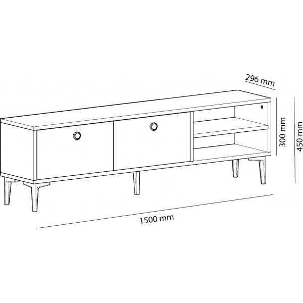 Banc multimédia Clara - Chêne saphir Banc multimédia Clara - Chêne saphir