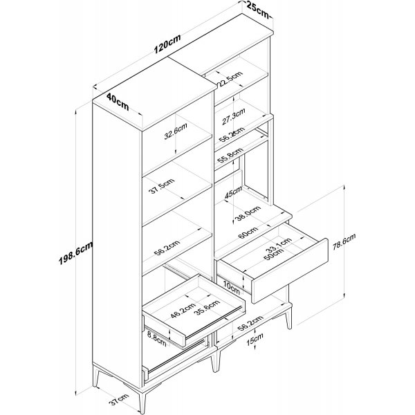 Armoire Jericho 120 - Blanc