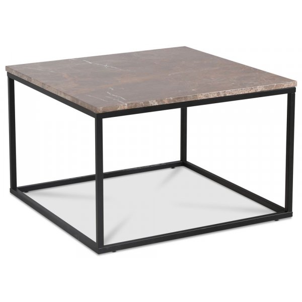 Table basse d'appoint 75 - Marbre brun / Noir
