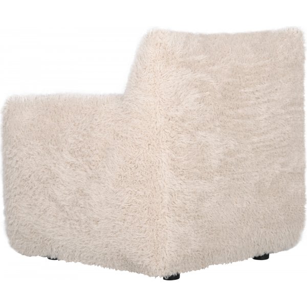 Fåtölj fluffig beige tygklädsel Fåtölj fluffig beige tygklädsel