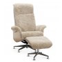 Frskinnsftlj med fotpall beige / whitewash - Ulla
