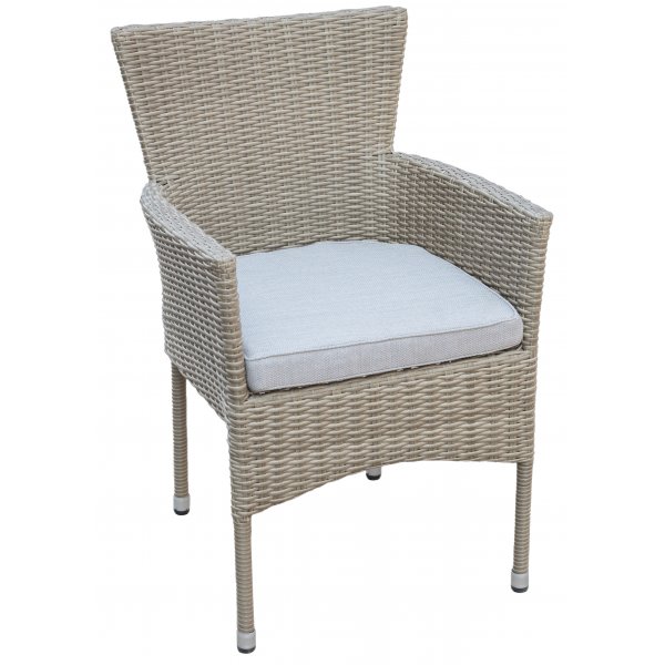 Matgrupp med 2 stolar och matbord 80 cm beige/rotting - Merca/Tor