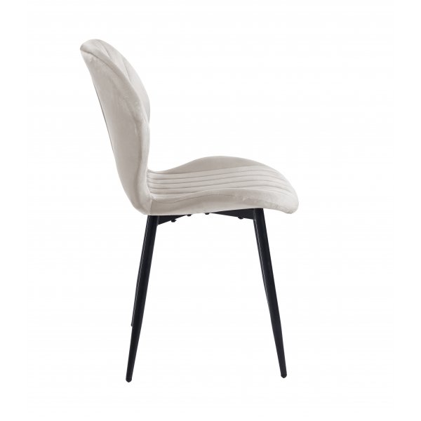 Matgrupp Sand� matbord �120cm i vit terazzo med 4st Santos matstol i beige velvet