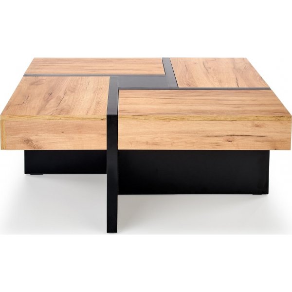 Alcazar soffbord 100 x 100 cm - Ek/svart