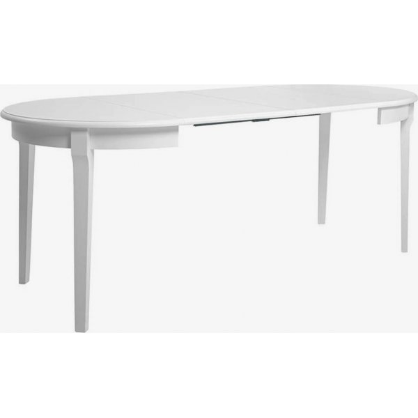 Dalan vitt runt bord med iläggsskivor Ø95-195 x 95 cm Dalan vitt runt bord med iläggsskivor Ø95-195 x 95 cm