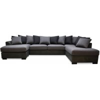 Delux U-soffa med öppet avslut höger - Grå/Antracit/Vintage Delux U-soffa med öppet avslut höger - Grå/Antracit/Vintage