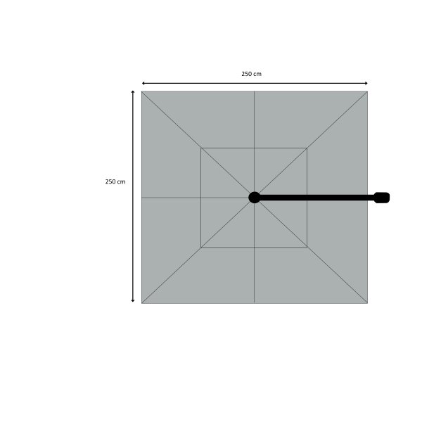 Parasol Marbella gris foncé 250x250 cm Parasol Marbella gris foncé 250x250 cm