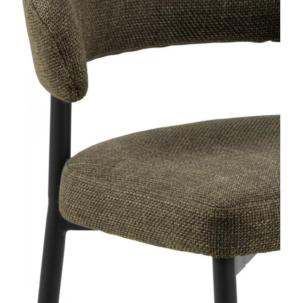 Stol i gr�nt tyg och svarta ben