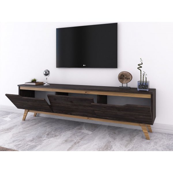 Duno TV-bnk - Svart/valnt