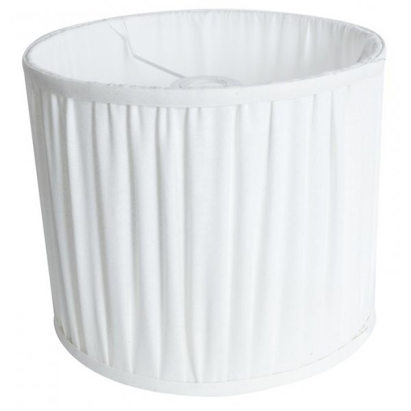 Veckad lampskrm D 38 cm - Vit linne