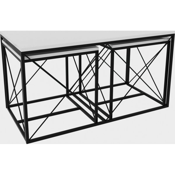 Ravina salontafel 45/100 x 45/50 cm - Wit/zwart Ravina salontafel 45/100 x 45/50 cm - Wit/zwart