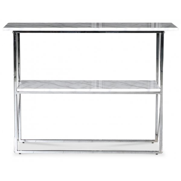 Paladium konsolbord 110 x 35 cm - Krom / Ljus marmor Paladium konsolbord 110 x 35 cm - Krom / Ljus marmor