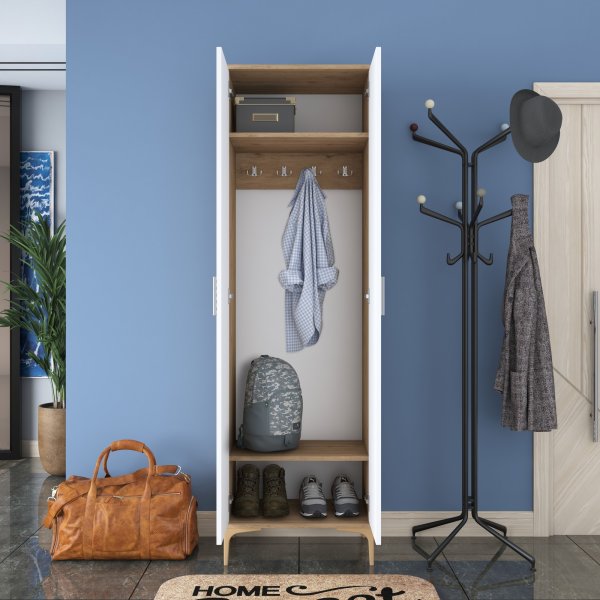 Armoire Esa - Noyer/blanc