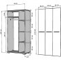 Asimo kledingkast 90 x 45 x 183 cm - Wit