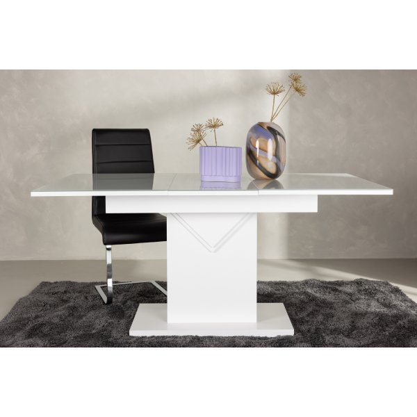 Table à manger Pluto 120-160 x 90 cm - Blanc Table à manger Pluto 120-160 x 90 cm - Blanc