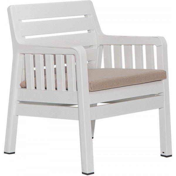 Groupe salon Lara avec 2 fauteuils et table - Blanc Groupe salon Lara avec 2 fauteuils et table - Blanc