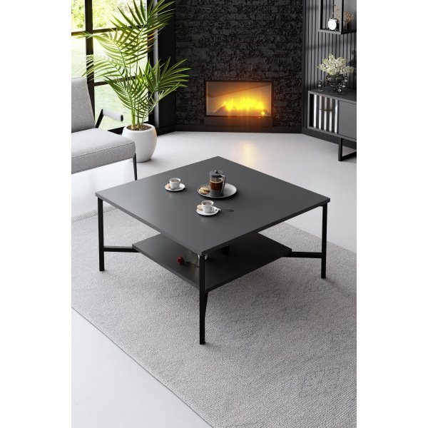 Erki soffbord 80 x 80 cm - Antracit/svart Erki soffbord 80 x 80 cm - Antracit/svart