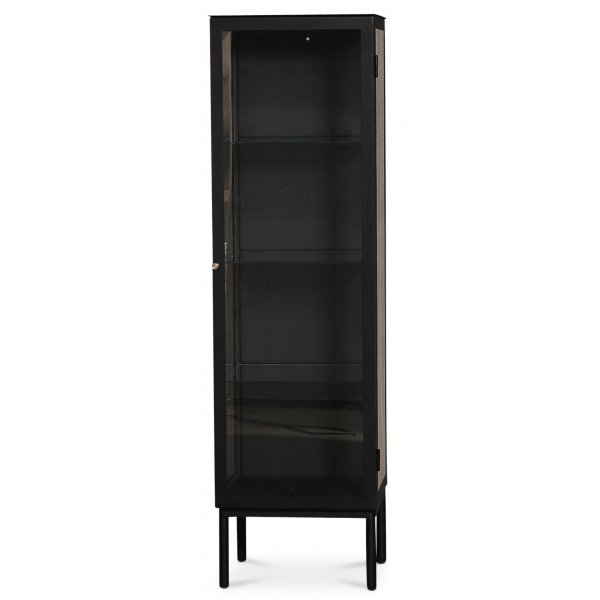 Revel vitrinskp 140x40 cm - Svart / Glas