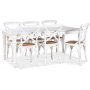 Paris matgrupp 180 cm bord vit + 6 st vita Gaston matstolar